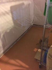 Sealed cracks and openings in basement floor and walls